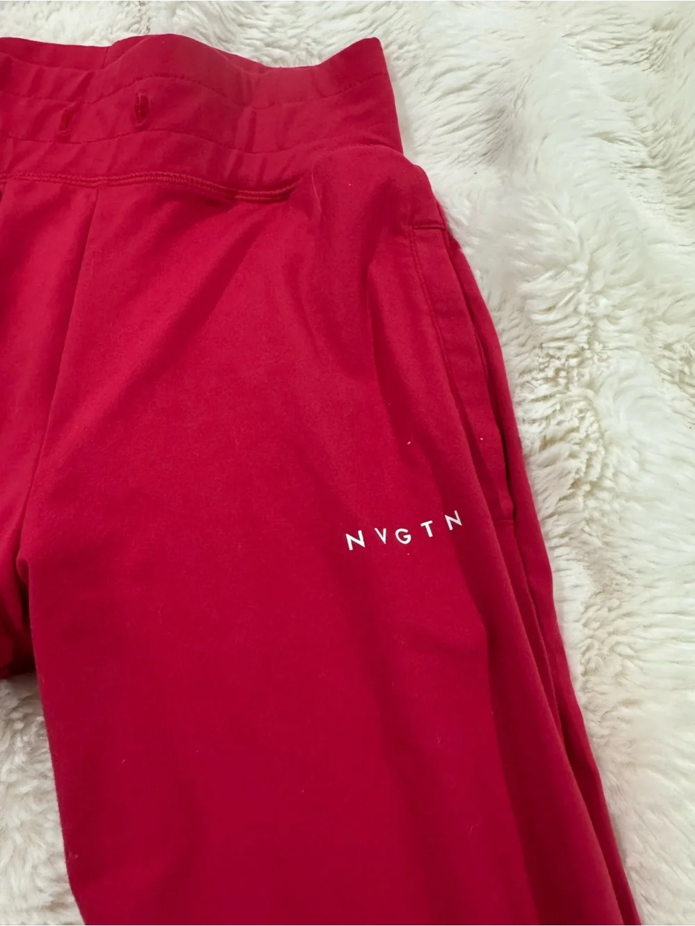 NVGTN Red Jogger Pants with White Drawstring-